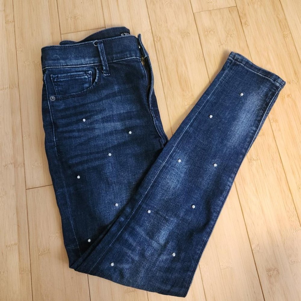 Express Pearl Studded Ankle Legging - Mid Rise - Size 2